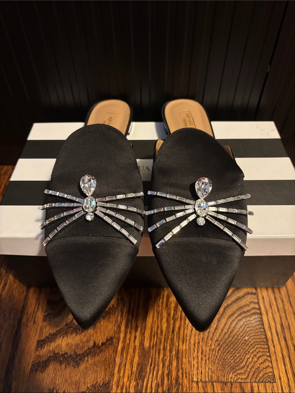 AQUAZZURRA Crystal Spider Flats size 41-US Size 10.5